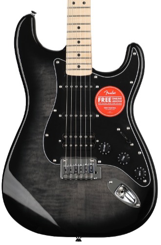 Squier Affinity Series Stratocaster FMT HSS Electric Guitar - Black Burst with Maple Fingerboard