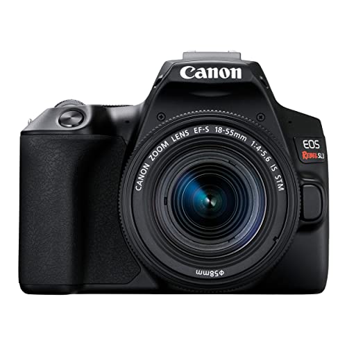 Canon EOS Rebel SL3 Digital SLR Camera with EF-S 18-55mm Lens kit, Built-in Wi-Fi, Dual Pixel CMOS AF and 3.0 Inch Vari-Angle Touch Screen, Black - Black - 18-55mm STM Kit - Base