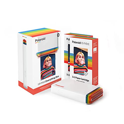 Polaroid Hi-Print - Bluetooth Pocket Photo Printer + Paper Double Pack Bundle (40 Sheets) - White - Gen1 Printer + Paper