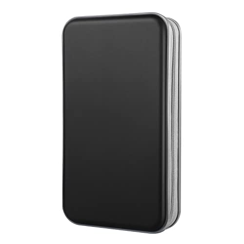 DVD Case, Bivisen CD Case Holder Wallet Binder 96 Capacity CD/DVD Cases Storage Holder Binder Organizer Wallet Book for Car Home Travel (Black) - Black