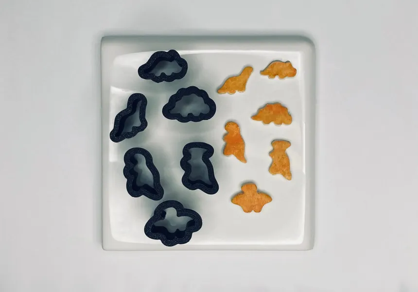 Dino Chicken Nugget Cutters Set of 6 | Dinosaur Clay or Cookie Cutter