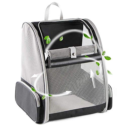 Texsens Innovative Traveler Bubble Backpack Pet Carriers for Cats and Dogs (Black) - Black