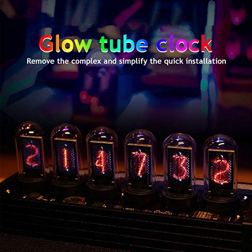 LED Nixie Watch, Digital Tube Clock, Nixie Tube Clock, Several, Calendar, DIY Customised Photo Display, 20 Modes, USB Type C for Lovers, Friend, Christmas, Birthday - A