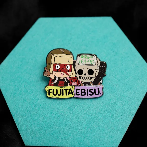 Dorohedoro Fujita x Ebisu Hard Enamel Pin - [A Grade] / Simple Rubber Back