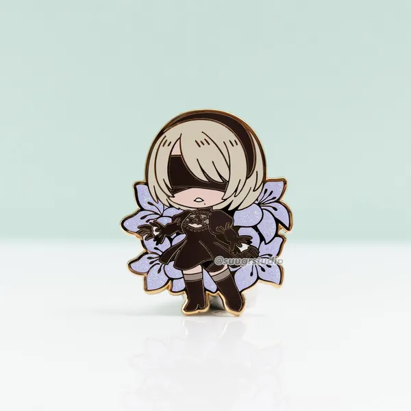 NieR: Automata 2B YoRHa Hard Enamel Pin - [A Grade] / Simple Rubber Back