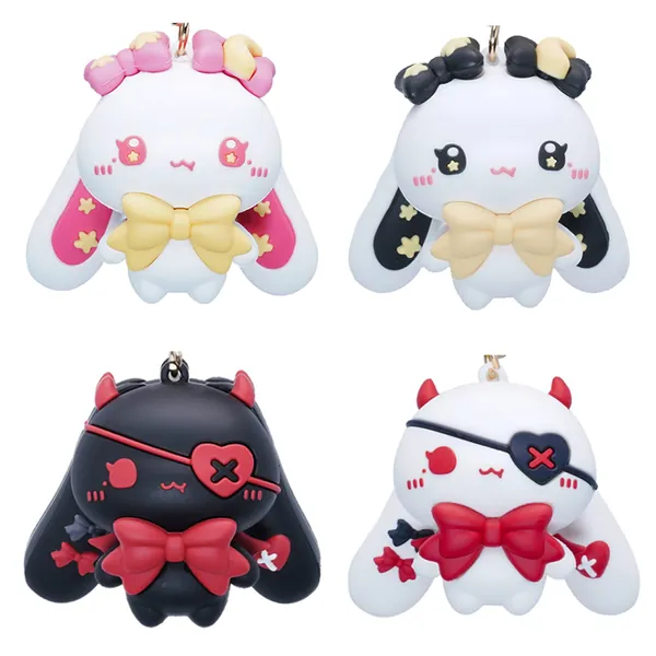 Keychain for Women Star-Moon Rabbit Key Ring Demon Rabbit Charm Lolita Bag Accessory Lovers Best Friend Gift