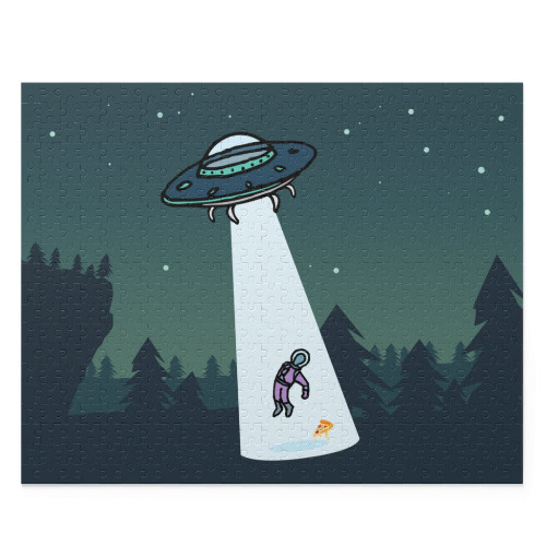 Alien Abduction with Pizza Jigsaw Puzzle 500-Piece - 20" × 16" (500 pcs)