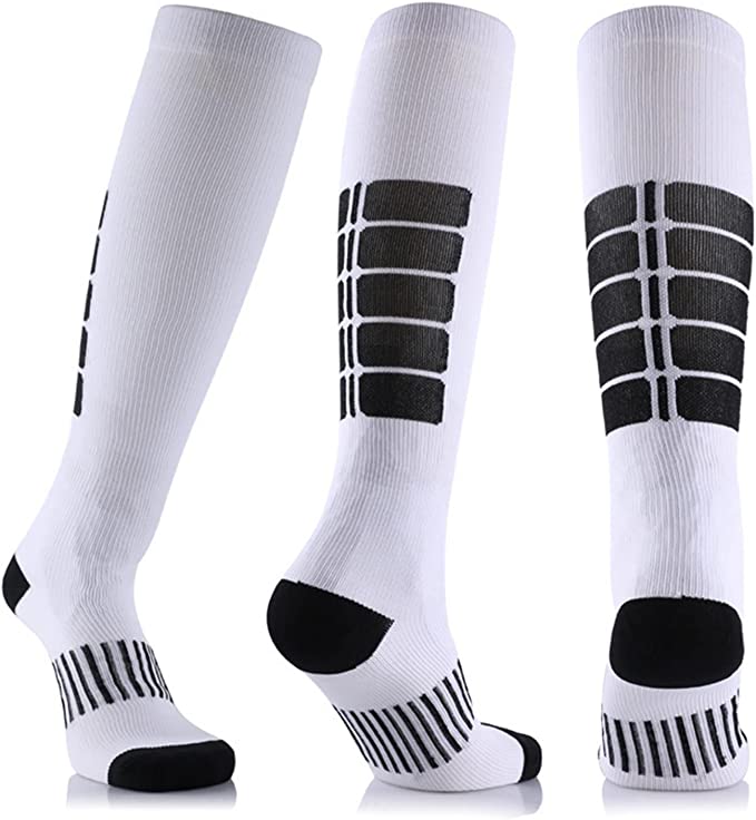 White Athletic Knee High (Compression Socks) - S/M