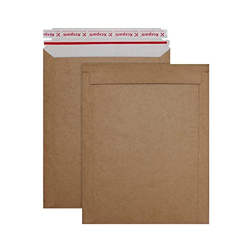 Xxcxpark 25 Pack kraft brown Rigid Mailers 9.25 x 11.75 inches, Self Seal Photo Document Mailers Premium Cardboard Keep Flat Envelopes for Photos, Pictures, Papers, Files, CD - 9.25'' x 11.75'' (25 Pack) - Brown