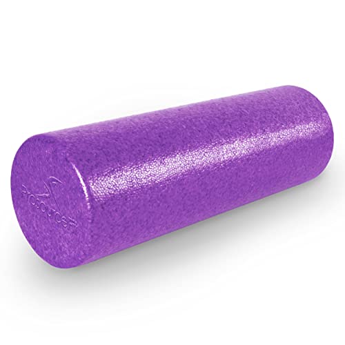 ProsourceFit High Density Foam Rollers 36, 24, 18, 12- inches long. Firm Full Body Athletic Massage Tool for Back Stretching, Yoga, Pilates, Post Workout Muscle Recuperation. Speckled and Solid Colors - Purple - 18"H x 6"D