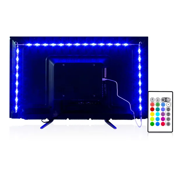 Led Strip Lights 6.56ft for 40-60in TV, PANGTON VILLA USB LED TV Backlight Kit with Remote - 16 Color 5050 LEDs Bias Lighting for HDTV - 6.56 ft