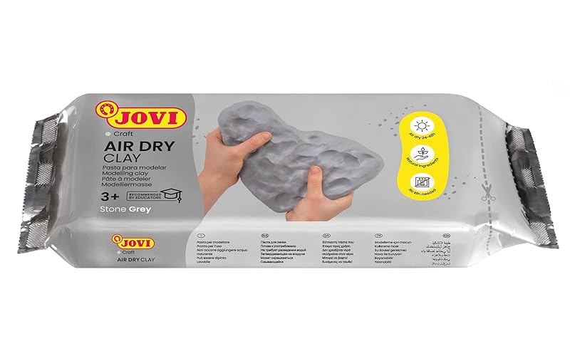 Jovi Air-Dry Modeling Clay; 2.2 lb. Grey, Non-staining, Perfect for Arts and Crafts Projects - 2.2 lb