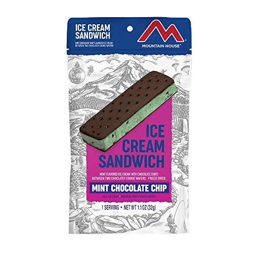 Mountain House Mint Chocolate Chip Ice Cream Sandwich | Freeze Dried Backpacking & Camping Food - Pouch