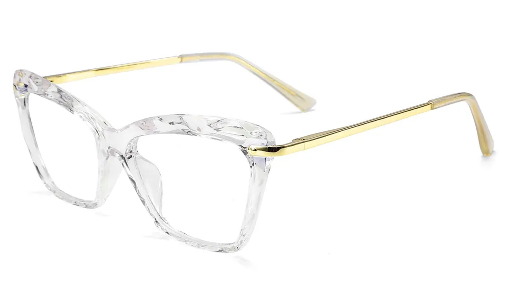 FEISEDY Crystal Cat Eye Glasses Frame Blue Light Blocking Computer Eyewear B2500