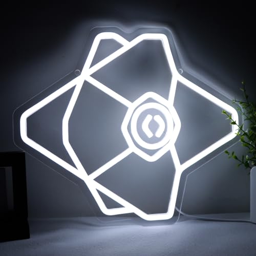 Pugna Destiny 2 Game Ghost Eyes Neon Signs for Wall Decor Gaming Neon Lights for Bedroom Led Business Signs Suitable for Bedroom Man Cave Christmas Best Gift 12.2 * 14.1 Inch(White) - Ghost Eyes