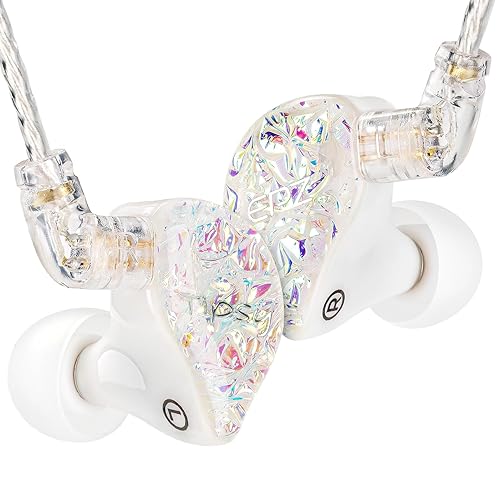 syeindunce Tipsy X EPZ 10mm LCP+PU 1DD in Ear Monitor Headphones, HiFi Wired Earbud, Ultra-Thin Diaphragm Dynamic Driver IEM Earphones with Dual Magnet and Cavity, 0.78 2Pin Cable (White) - White