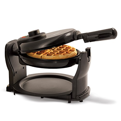 BELLA Classic Rotating Belgian Waffle Maker with Nonstick Plates, Removable Drip Tray, Adjustable Browning Control and Cool Touch Handles, Black - Black