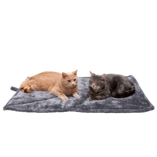 Furhaven ThermaNAP Quilted Faux Fur Self-Warming Pet Bed Pad - Gray, Large