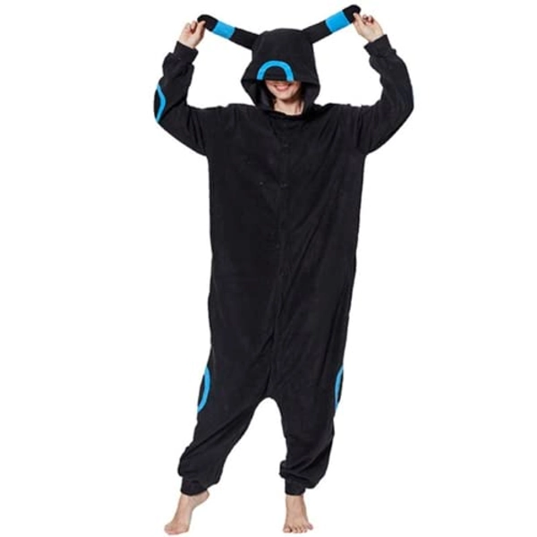 Unisex Adult Dinosaur Triceratops Onesie Pajamas Animal Plush Halloween Christmas Costume Homewear Sleepwear - Blue Umbreon - 8-32
