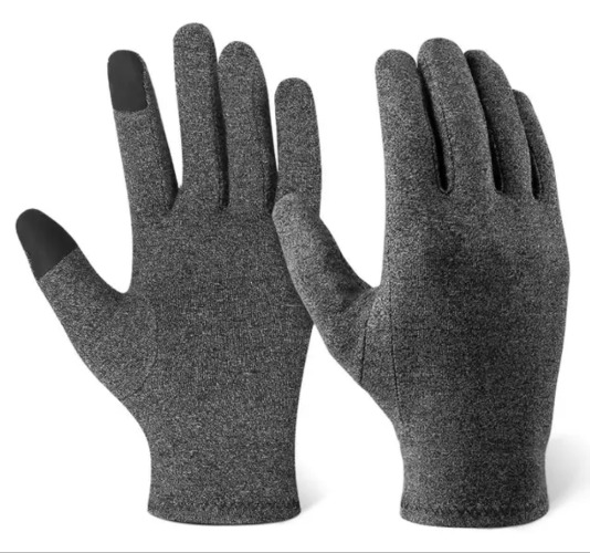 Grey Compression Gloves - Medium