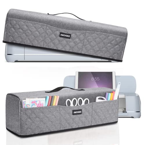Dust Cover for Cricut Explore Air 2, Cricut Maker,Cricut Explore 3,Cricut Maker, Maker Cover With Pockets for Cricut Accessories and Supplies - Grey - Dust Cover