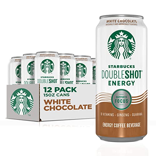 Starbucks, Doubleshot Energy Drink, White Chocolate, 15 Fl Oz (Pack of 12) - White Chocolate - 15 Fl Oz (Pack of 12)