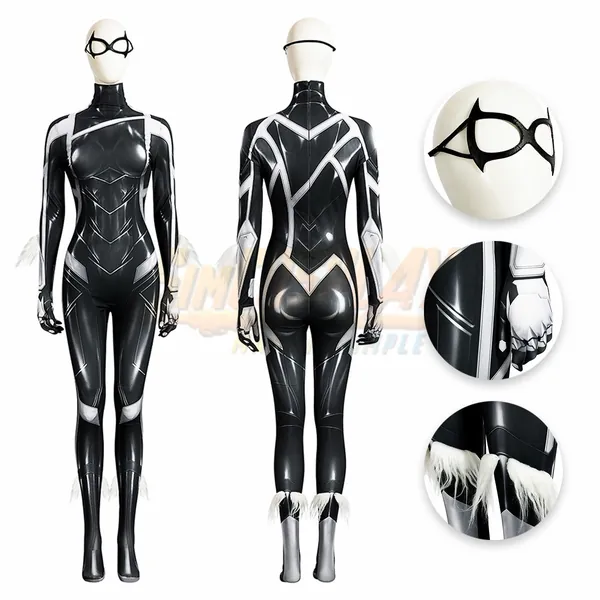 Black Cat Felicia Hardy Suit Printed Cosplay Costume Jumpsuit