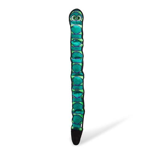 Outward Hound Durablez Tough Plush Squeaky Dog Toy, Snake, Blue, XL - XL - Blue Snake