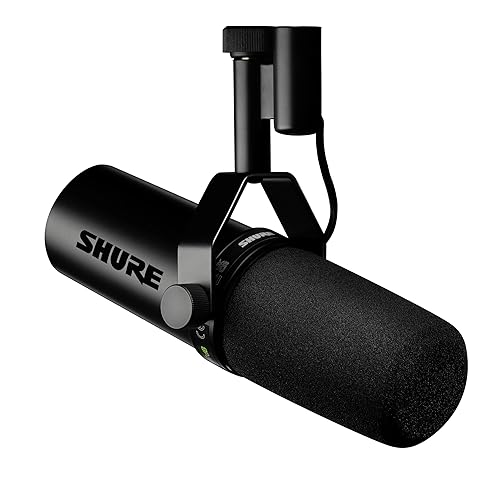 Shure SM7dB Dynamic Vocal Microphone w/Built-in Preamp for Streaming, Podcast, & Recording, Wide-Range Frequency, Warm & Smooth Sound, Rugged Construction, Detachable Windscreen - Black - SM7dB (Built-In Preamp)