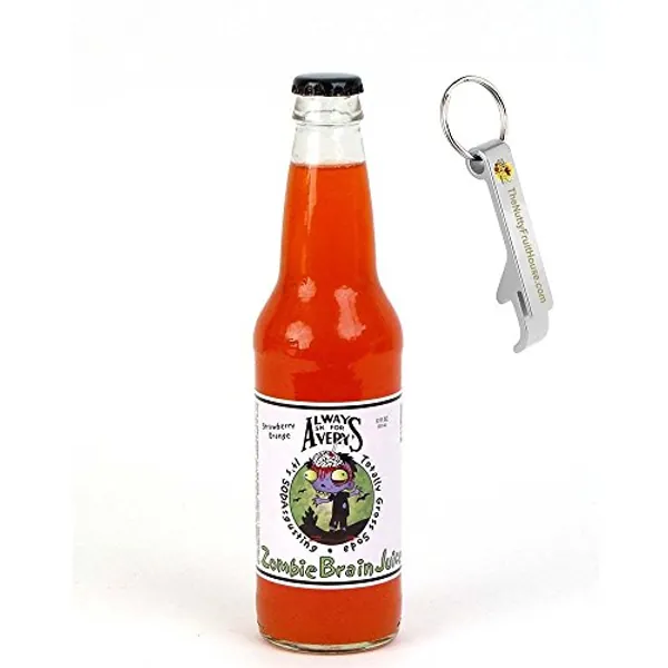 Avery's "Totally Gross" Zombie Brains Soda Pop 12-Ounce Bottle 1 Count (With Exclusive Stainless Steel Bottle Opener)