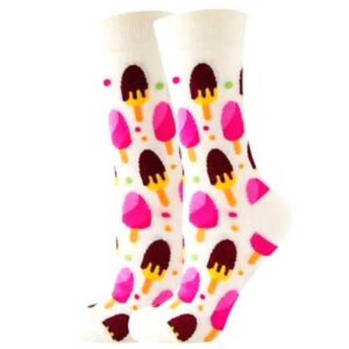White Popsicle Patterned Socks (Adult Medium)
