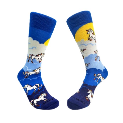 Majestic Flying Unicorns in the Clouds Socks (Adult Medium)