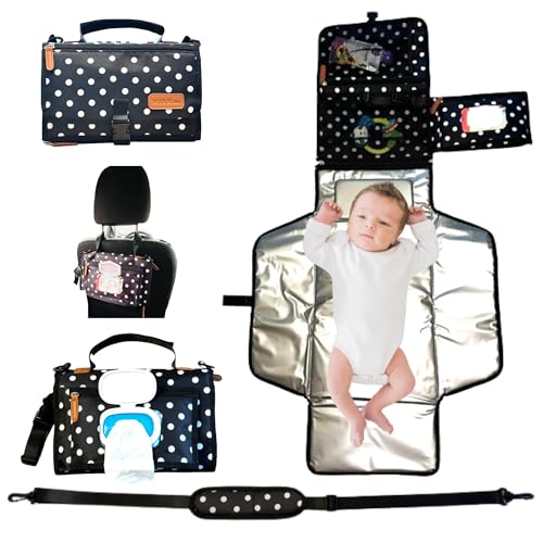 Quality Waterproof Portable Changing Pad – Portable Smart Diaper Bag with Changing Mat - Comfortable Portable Changing Pad for Travel - Great Gift for Newborn Boys and Girls
