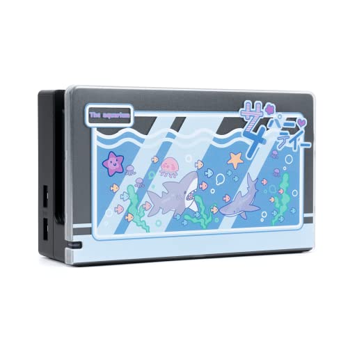 GeekShare Anti Scratch Switch Dock Cover- Hard Faceplate Sleeve Pad for Switch Dock- DIY Replacement Shell Compatible with Nintendo Switch Dock (Shark Party) - For Switch 2017