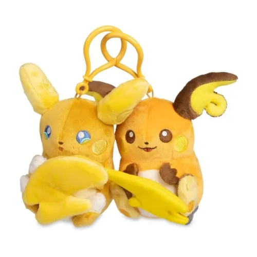 Raichu & Alolan Raichu Parallel Pairs Two-Plush Key Chain