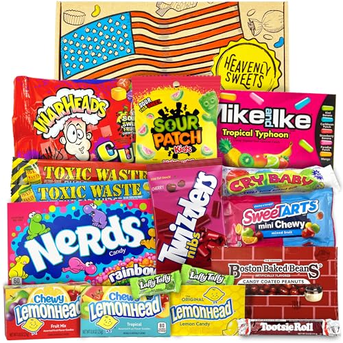 American Sweets Gift Box Set - USA Vegetarian Candy - Gift Hamper for Birthday, Valentines for Him Her - Heavenly Sweets
