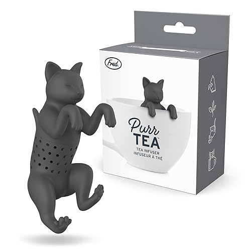 Genuine Fred, PURRTEA, Black Cat Reusable Silicone Tea Infuser, Black, Fun Gift for Tea Lovers, Clever Kitchen Gadget - Purrtea