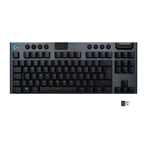 Logitech G G915 TKL Tenkeyless Lightspeed Wireless RGB Mechanical Gaming Keyboard, Carbon English Linear - Carbon English Linear