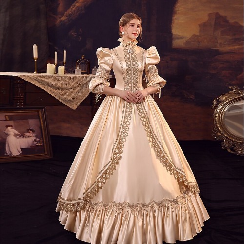 Gothic Victorian Vintage Inspired Medieval Dress Cocktail Dress Prom Dress Princess Shakespeare Women's Cosplay Costume Ball Gown Halloween Party Part