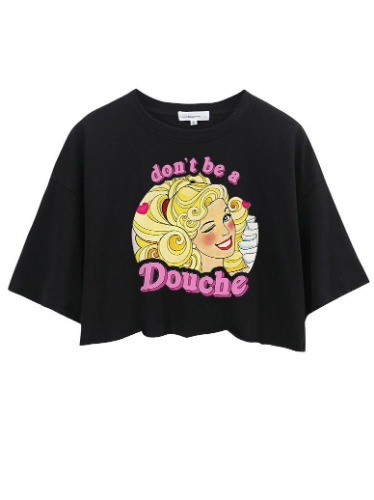 DON'T BE A DOUCHE Crop Tops | Black / S / 6