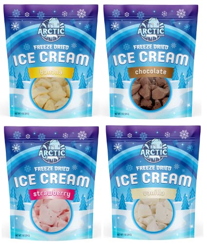 Arctic Farms Freeze Dried Ice Cream that Does Not Melt (Variety of 4 Flavors) - Variety - Pack of 4