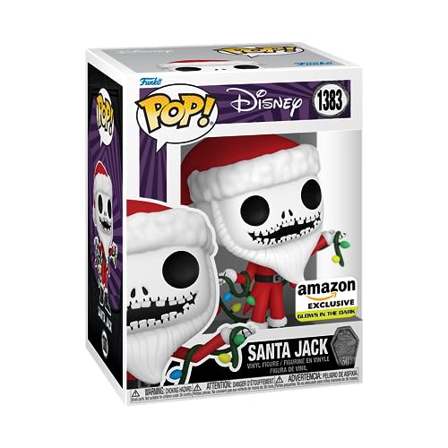 Funko Pop! Disney: The Nightmare Before Christmas 30th - Santa Jack Skellington - Leuchtet Im Dunkeln - Amazon-Exklusiv - Vinyl-Sammelfigur - Geschenkidee - Offizielle Handelswaren - Movies Fans