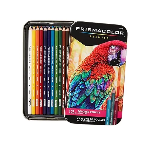 Prismacolor Premier Colored Pencils, Soft Core, Adult Coloring, 12 Pack - Assorted