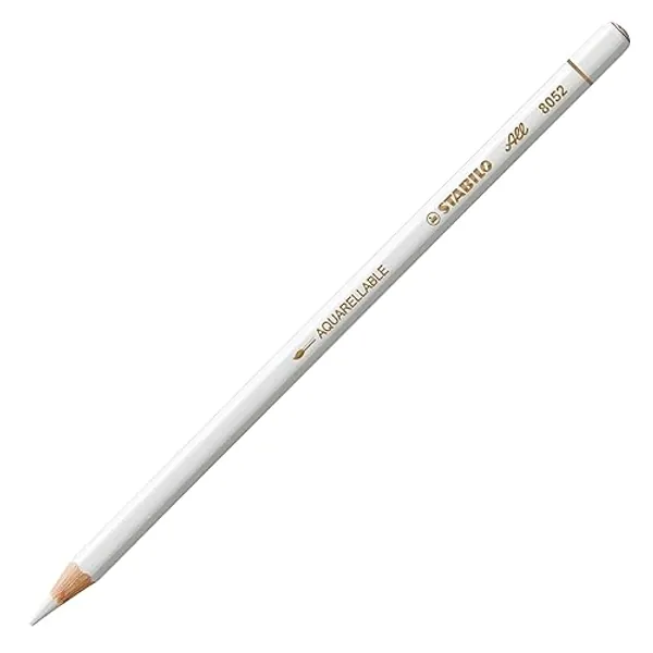 STABILO All-STABILO Colored Pencil for Film & Glass, White - White - 1 Count (Pack of 1)
