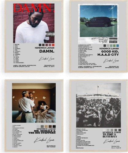 Withnotag kendrick Lamar Album Cover Posters Set 8x10 inch Music Posters 4 Album Cover HD Print Room Aesthetic Pictures for Living Room Bedroom Music Classroom Wall Decor Art - kendrick Lamar