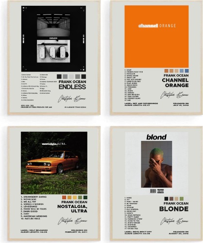 Withnotag Frank Ocean Album Cover Signed Limited Posters Print Rapper Music Posters Canvas Wall Art Room Aesthetic Set of 4 for Teen and Girls Dorm Decor 8x10 inch Unframed - Frank Ocean