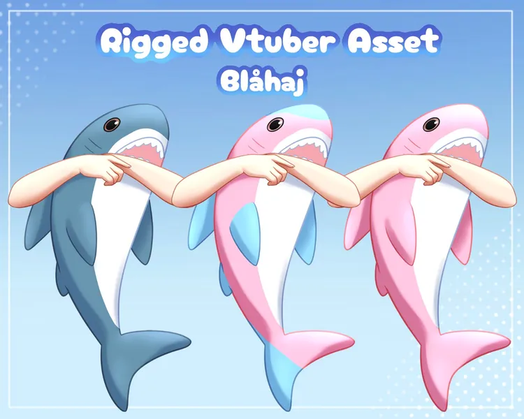 Vtuber Asset - Fully rigged - Blåhaj