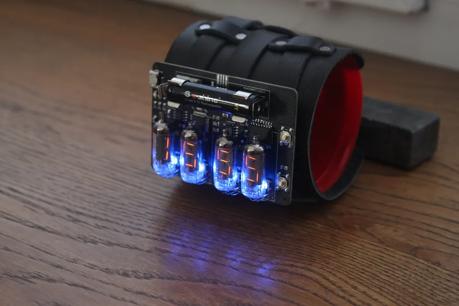 nixie era vfd numitron smallest ussr tubes iv-16 wrist watch clock steam punk portable