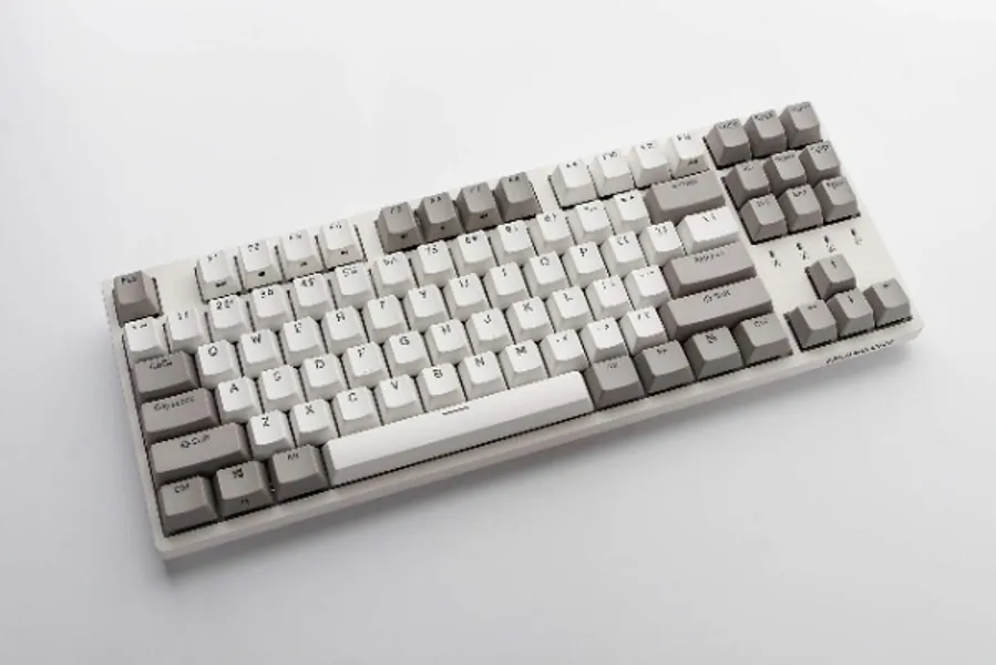 DURGOD Taurus K320 TKL Mechanical Gaming Keyboard - 87 Key - Cherry MX Brown - Double Shot PBT - NKRO - USB Type C, White, ANSI