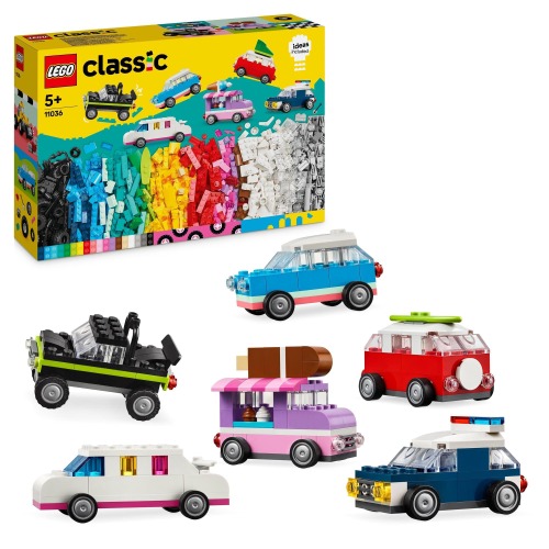 LEGO® Classic Creative Vehicles 11036 Colourful Model City Cars and More, Construction-Brick Building Kit for Kids,for Boys and Girls Aged 5 and Over